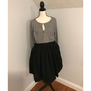 Modcloth Monochrome Long Sleeve Dress